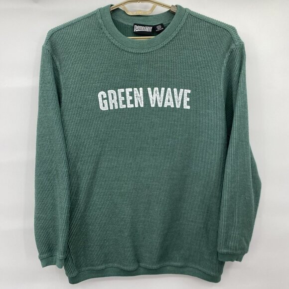 Tulane Green Wave Crew Neck Sweatshirt NCAA‎ Terry Material Size Medium Unisex - Picture 1 of 7